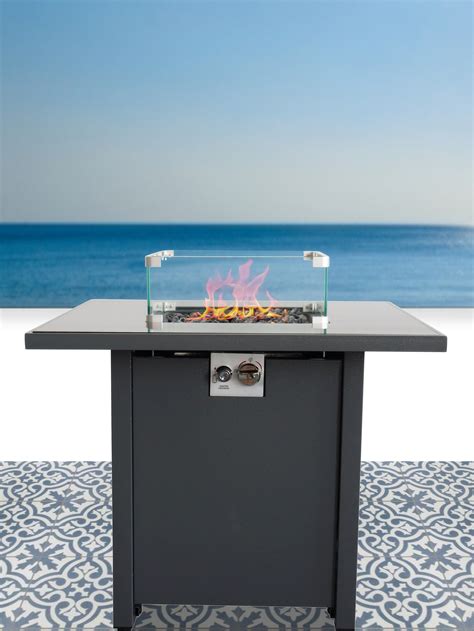 Latitude Run® Outdoor Fire Pit Table With Lid And Push Button Ignition ...