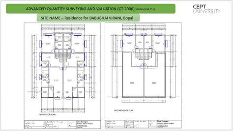 QUANTITY SURVEY for Residence of Babubhai Virani, Bopal | CEPT - Portfolio