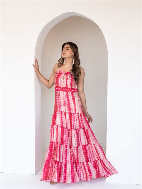 Pink Shibori Maxi Dress – Ragavi