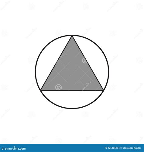 Triangle Inside Circle Geometric Figure. Stock Vector Illustration ...