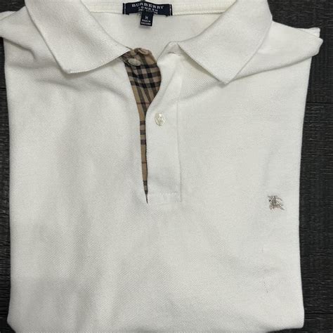 Burberry Men's White Polo-shirts | Depop