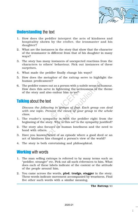 Prose 4 The Rattrap - NCERT Book of Class 12 Flamingo