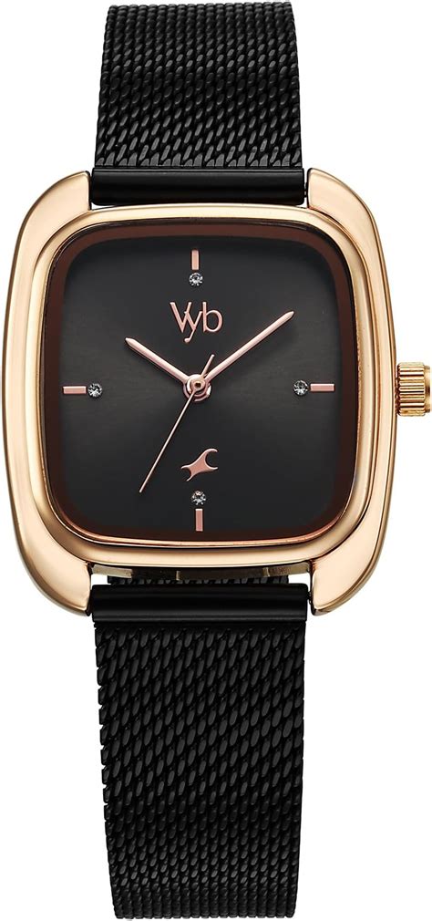 Fastrack Vyb Minimalist Quartz Analog Black Dial Watch for Women ...