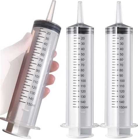 Amazon.com: 2 Pack 150ml/cc Large Syringe , Individually Sealed Plastic ...