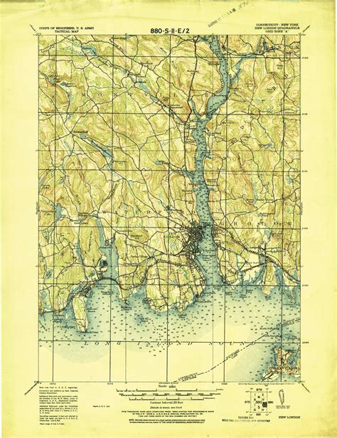 Buy New London 1921 (1921) Old Topo Map Waterford Groton Montville ...