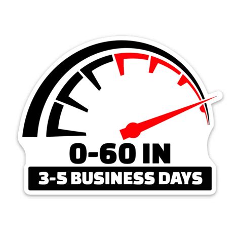 0-60 IN 3-5 BUSINESS DAYS STICKER – stickermize