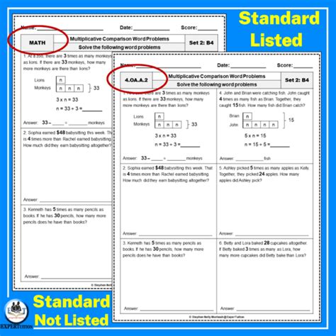 Grade 4 Additive or Multiplicative Comparison Word Problems 的图像结果