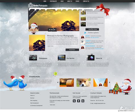 欧美可爱风格雪景网站首页设计_模板图片_素材吧