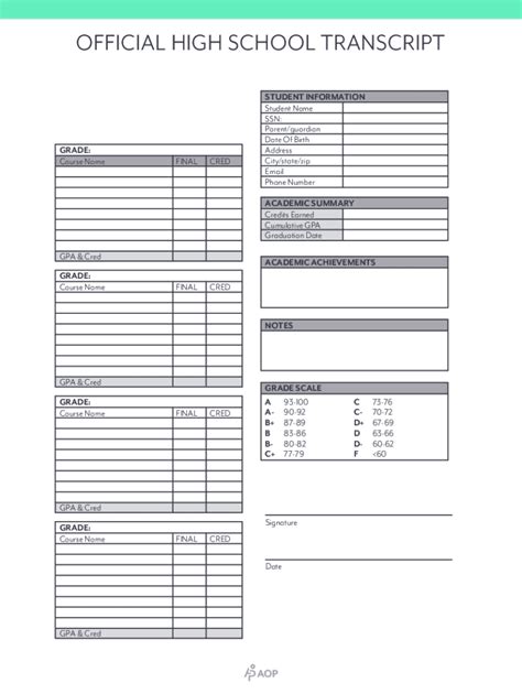 Image result for Elementary Transcript Template