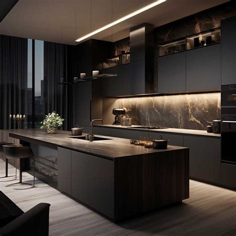 7+ Stunning Ideas for Modern Dark Kitchen Designs • 333+ Images ...
