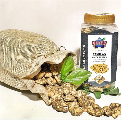 DHRUV Gold Black Pepper Flavoured Roasted Cashews, 200 GMS : Amazon.in ...