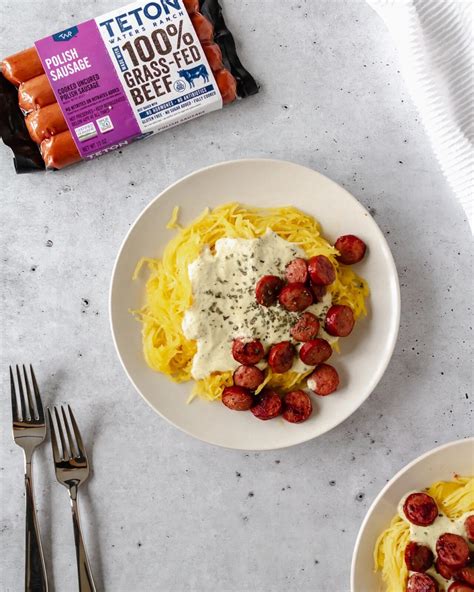 Whole30 Alfredo with Grass-Fed Polish Sausage | Teton Waters Ranch