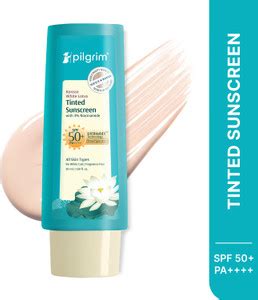 Pilgrim Sunscreen - SPF 50+ PA++++ Korean White Lotus Tinted Sunscreen ...