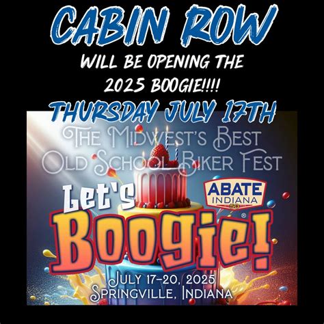 CABIN ROW ROCKS OPENING DAY @ THE 2025 BOOGIE, Lawrence County ...