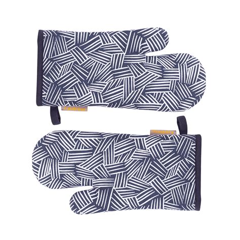 Buy Raw Spikes 100% Cotton Fabric Black/Grey 2PC Oven Mitt Set