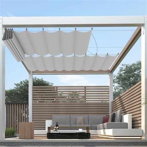 7x7 Pergola Shade Cover Waterproof Retractable Pergola Replacement ...