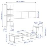 BESTÅ TV storage combination/glass doors, white Lappviken/light grey ...