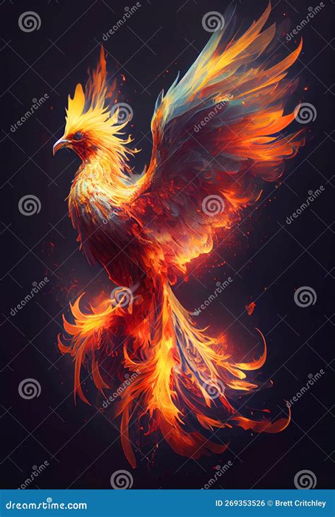 Fire Phoenix bird stock photo. Image of portrait, fire - 269353526