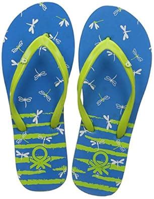 Buy United Colors of Benetton Women's Sky Blue Flip-Flops - 8 UK/India ...