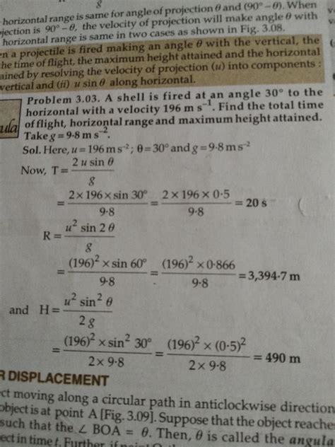a bullet is fired at an angle 30 degree with the horizontal with a ...