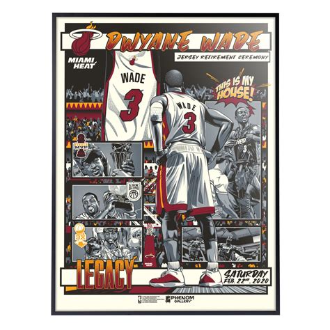 Miami Heat Dwyane Wade Legacy Retired Number 18"x24" Serigraph