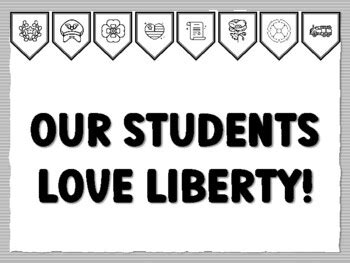 OUR STUDENTS LOVE LIBERTY! Memorial Day Bulletin Board Kit school ...
