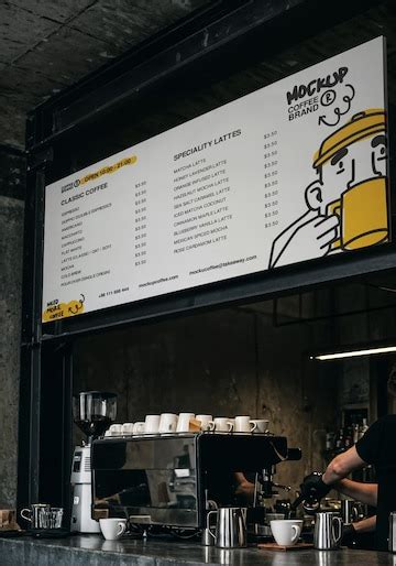 Coffee shop menu with classic and speciality coffee drinks | Premium AI ...
