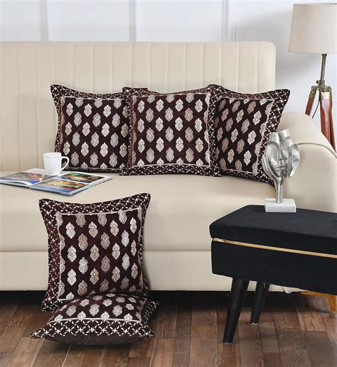 Buy DECOMIZER Jacquard Geomteric Cushion Covers 16 inch x 16 inch Set ...