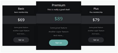 15 tablas de precios en HTML y CSS3 | Blog Reacción Estudio