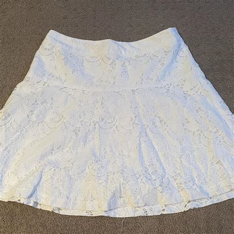 New York & Company Women's White Skirt | Depop