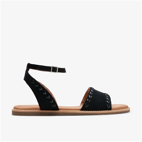 Womens Maritime May Black Suede Flat Sandals | Clarks Outlet