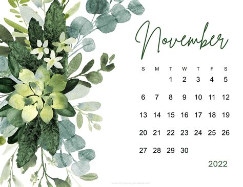 Free printable November 2022 Calendars | Simply Love Printables