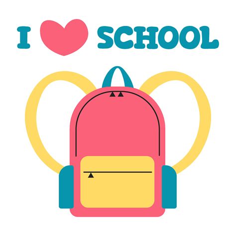 Back to school. I love school. banner 46699160 Vector Art at Vecteezy
