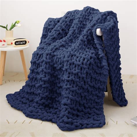 Customer reviews for Mooreeke Chunky Knit Blanket 50"x60" Navy Blue ...