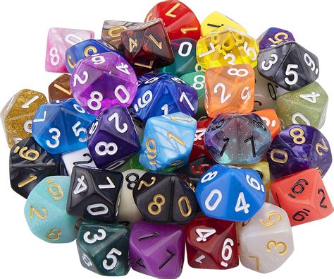 Amazon.com: AUSTOR 42 Pieces Polyhedral Dice 10 Sided Game Dice Set ...