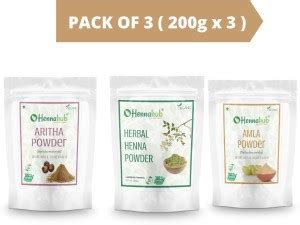 HENNAHUB Reetha, Herbal Henna and Amla powder 200g x 3 pack | Total 600 ...