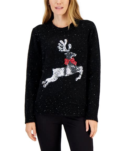 Women's Holiday Sweater Deep Black Nep XL - Walmart.com