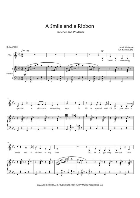 A Smile And A Ribbon by Mark Mcintyre Sheet Music for Piano & Vocal ...