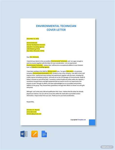 Environmental Science Cover Letter Examples 的图像结果
