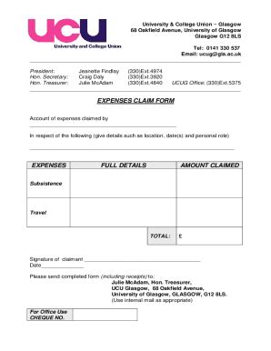 Fillable Online EXPENSES CLAIM FORM EXPENSES FULL DETAILS AMOUNT ...