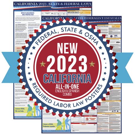 2020 California State and Federal Labor Laws Poster 2 Pack English and ...