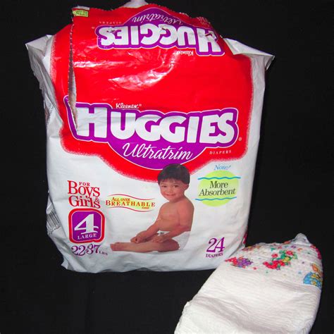 Open Package of 8 Vintage 1995 Huggies Diapers Size 4 Large Ultratrim ...