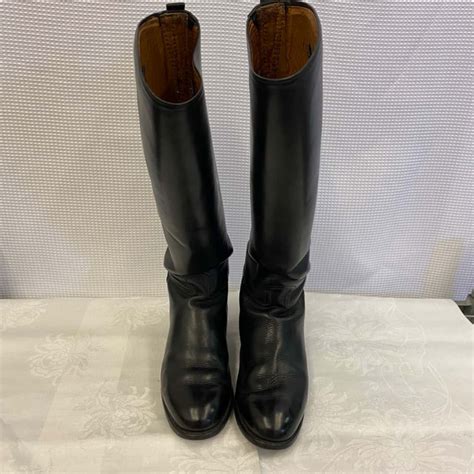Womens Size 6 Black Leather Horse Riding Boots with Epsom Bag