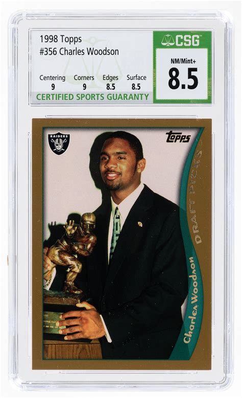 Hake's - 1998 TOPPS #356 CHARLES WOODSON (HOF) ROOKIE CARD CSG 8.5 NM ...