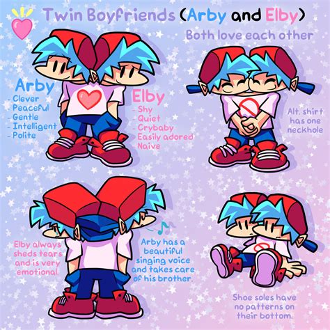 FNF AU - Twin Boyfriends Reference Sheet by HeartinaRosebud on DeviantArt