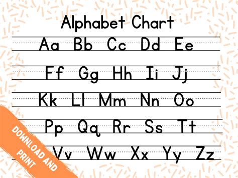 Printable ABC Chart, Alphabet Chart, Handwriting Chart, Homeschool ...