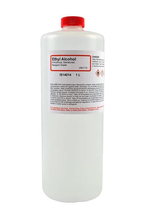 Ethyl Alcohol Anhydrous Denatured, Reagent Grade, 1 Liter - Nebraska ...