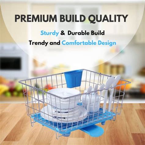 DEVRSHREE Dish Drainer Kitchen Rack Steel Basket with AUTO WATER DRAIN ...