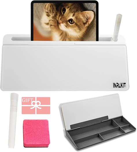 Buy Small Desktop Glass Whiteboard Storage, Dry Erase Computer Pad ...