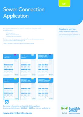 Fillable Online Sewer Connection Application - Scottish Water Fax Email ...
